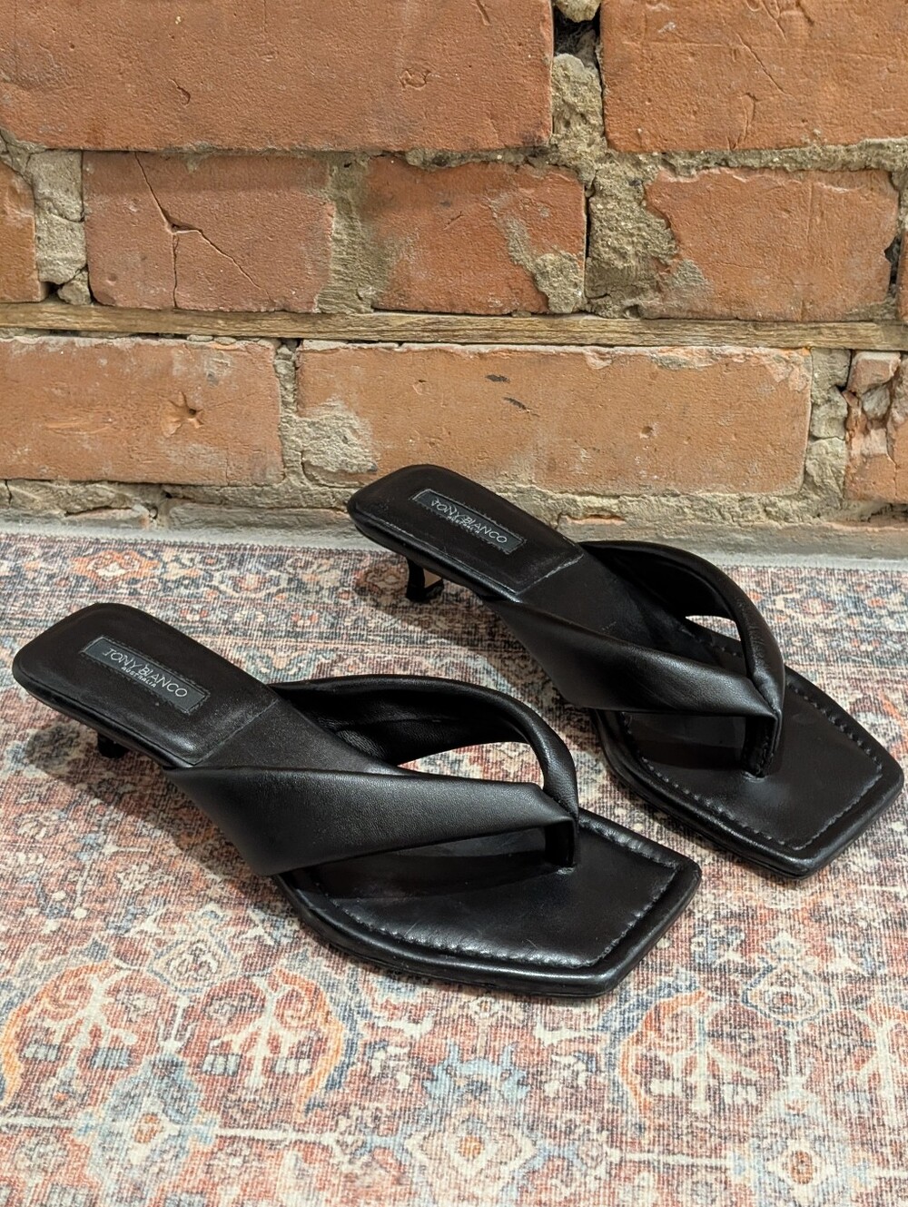 Tony Bianco Kitten Heel Leather Sandals